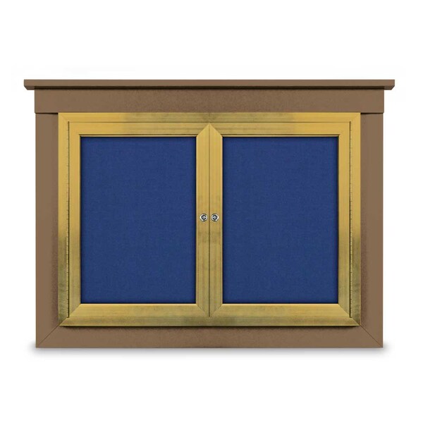 18"x24" 1-Door Enclosed Outdoor Letterboard, Hdr, Grey Felt/Bronze